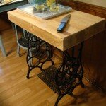 old butcher block table