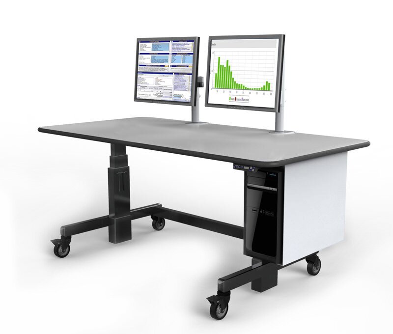 adjustable height desk on wheels