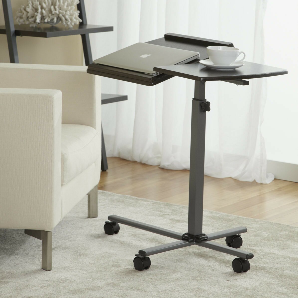 adjustable height desk with wheels