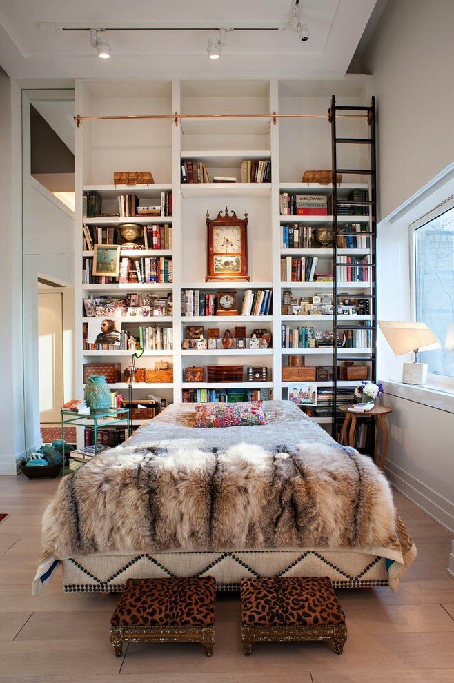 built in bookshelves bedroom