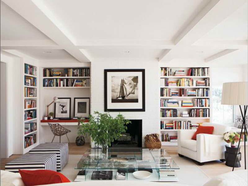 built in bookshelves for living room