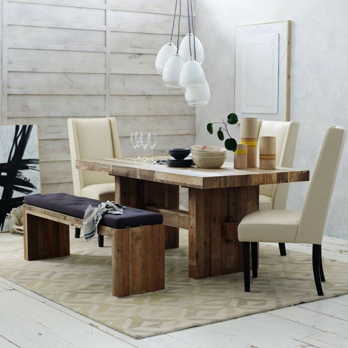 butcher block table and chairs