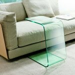 c shaped table glass