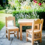 childrens table and chairs outside