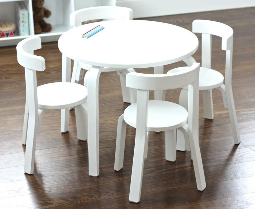 childrens table and chairs white