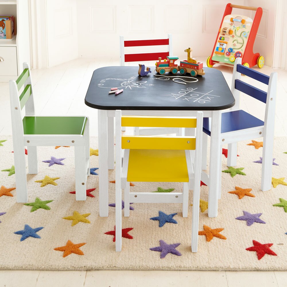 childrens table and chairs with blackboard