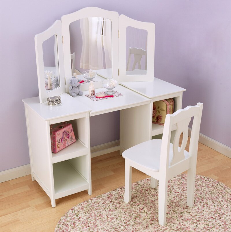 childrens vanity table and chair