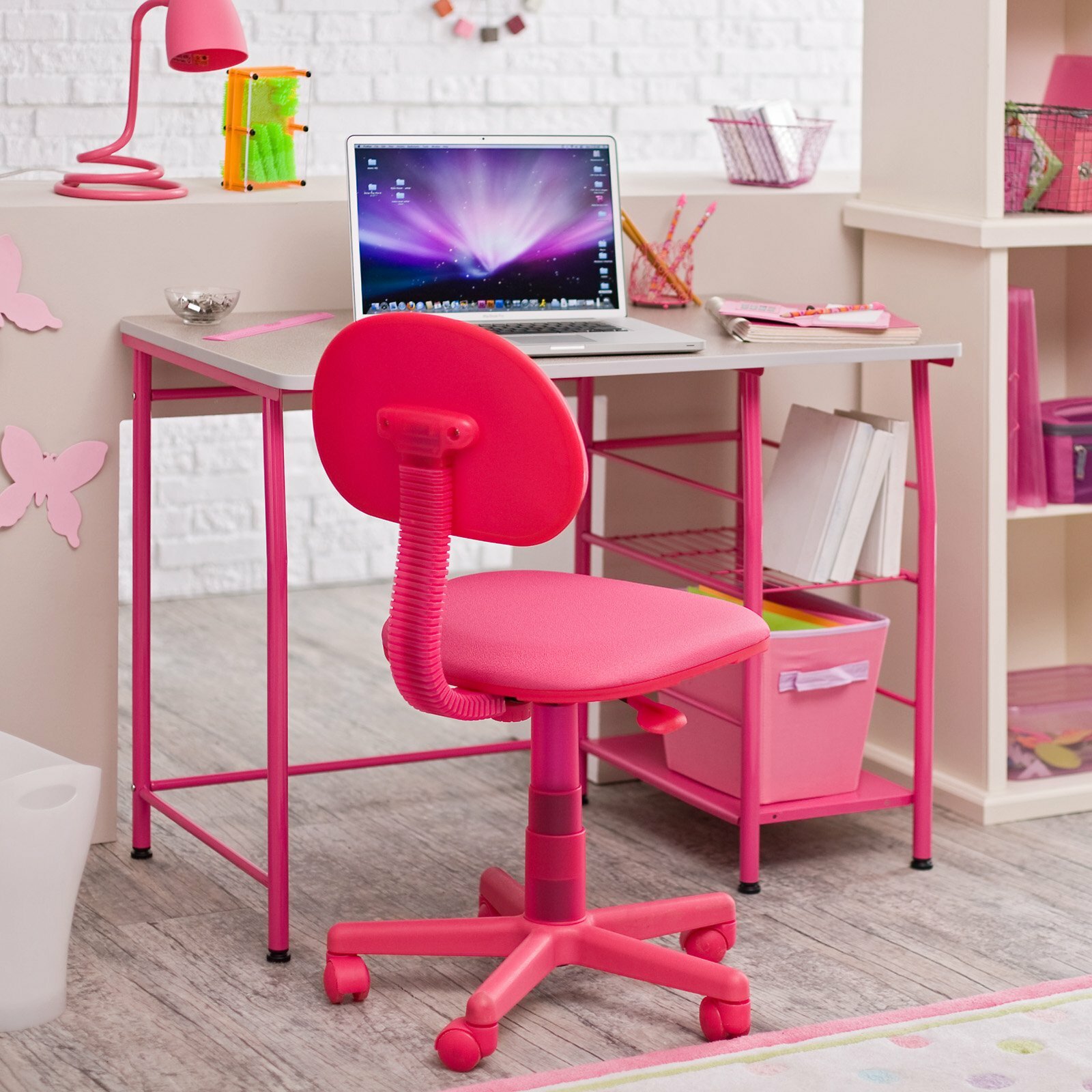 childs desk and chair set pink