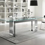 glass dining table chrome legs