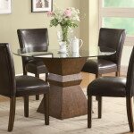 glass dining table leather chairs