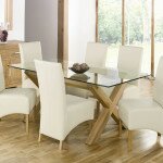 glass dining table wood base