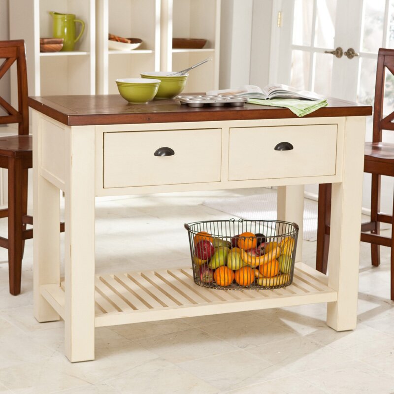 kitchen island table with two drawers