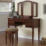 makeup vanity table with fold down mirror