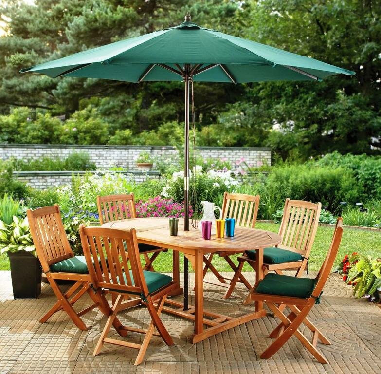 patio table with umbrella