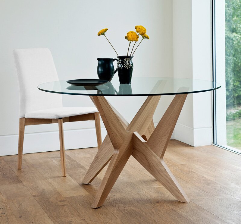 pedestal table with glass top