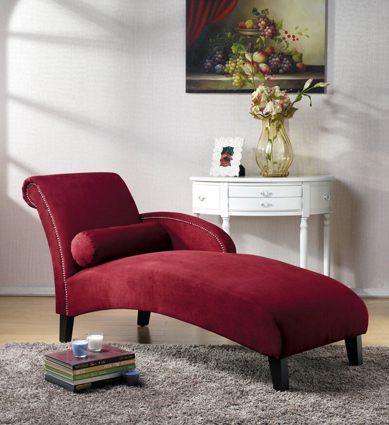 red chaise lounge sofa