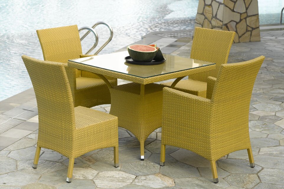 yellow patio table